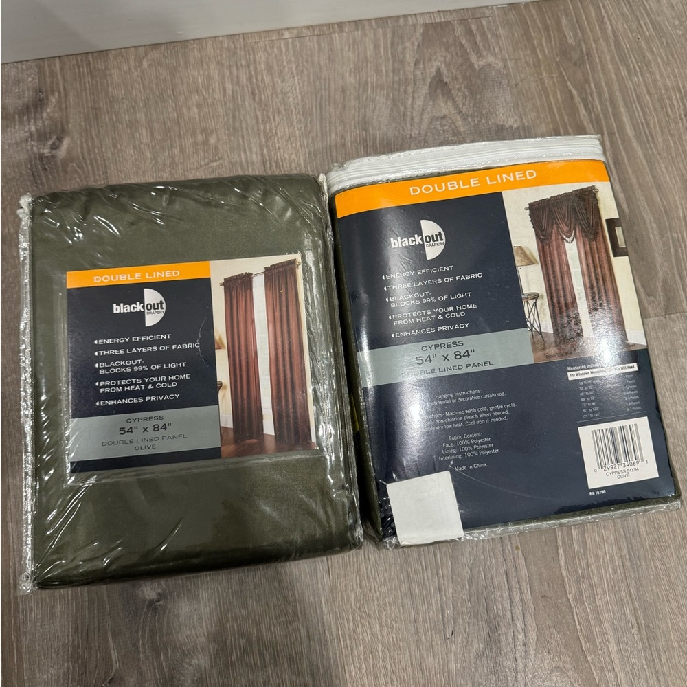 Olive green curtains